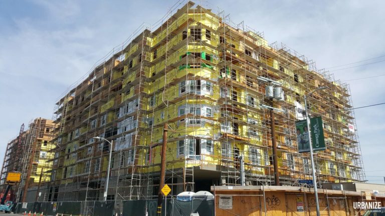 Wood Frame Completed for New Warner Center Apartments